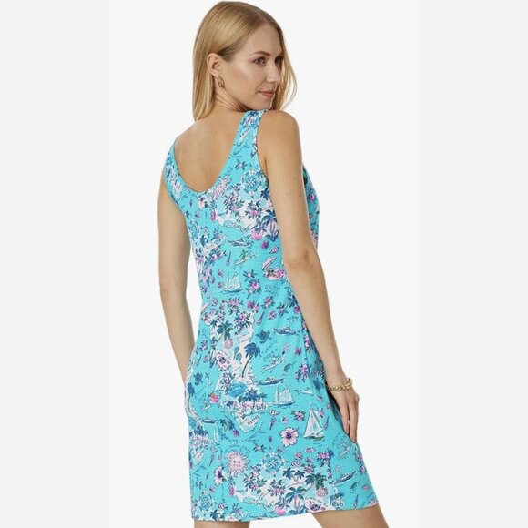 Lilly Pulitzer Newberri Amalfi Blue Lillys Roadtrip Tank Mini Dress 41228 - Picture 4 of 13